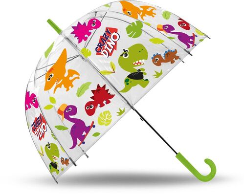 Paraguas campana transparente manual de Crazy Dino