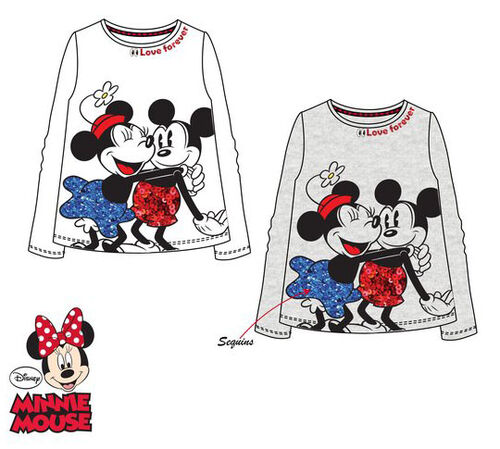 Camiseta manga larga con lentejuelas de Minnie Mouse