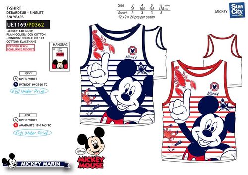 Camiseta tirantes de algodón de Mickey Mouse