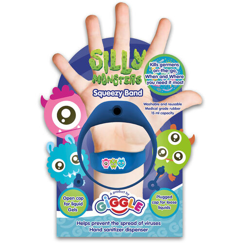 Pulsera  infantil con dispensador para gel desinfectante de manos 'Silly'