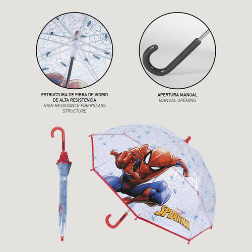 Paraguas manual poe burbuja de Spiderman (4/24)