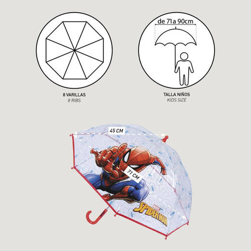 Paraguas manual poe burbuja de Spiderman (4/24)