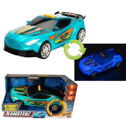 Jueguete, coche cambia de color Verde y Azul 32cm con luz y sonido Teamsterz (2/6)