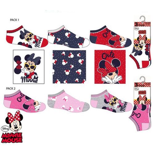 Pack 3 calcetines tobillero de Minnie Mouse