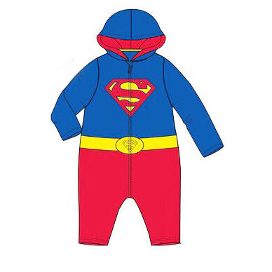 Pijama disfraz mono con pelo coralina y capucha para bebe de Superman o Batman