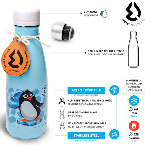 Botella cantimplora termo acero inoxidable 350ml Water Revolution 'Pingino'