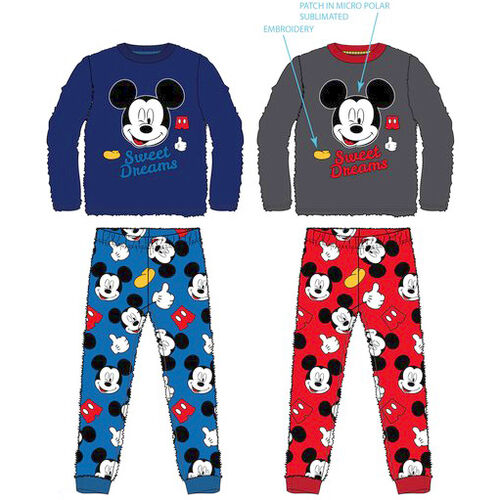 Pijama manga larga coralina de Mickey Mouse