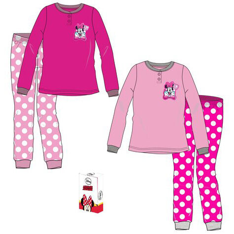Pijama manga larga coralina en caja regalo de Minnie Mouse