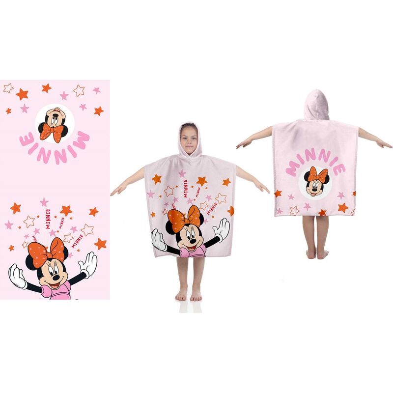 Poncho toalla playa algodón 55x110cm de Minnie Mouse