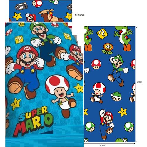 Juego sábanas algodón para cama de 90cm de Super Mario - Regalos regalitos
