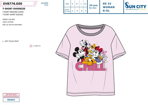 Camiseta juvenil/adulto de Minnie Mouse - talla XL