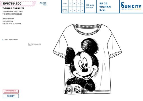 Camiseta juvenil/adulto de Mickey Mouse - talla XL