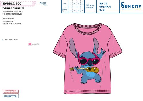 Camiseta juvenil/adulto de Lilo & Stitch - talla S