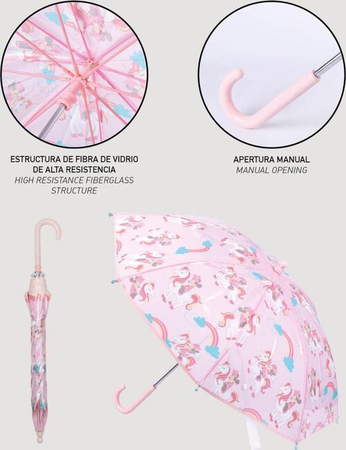 Paraguas manual 42cm transparente de Minnie Mouse