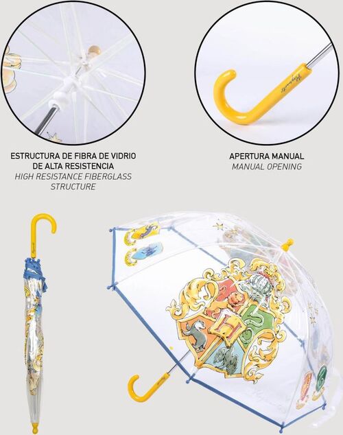 Paraguas manual 45cm burbuja transparente de Harry Potter
