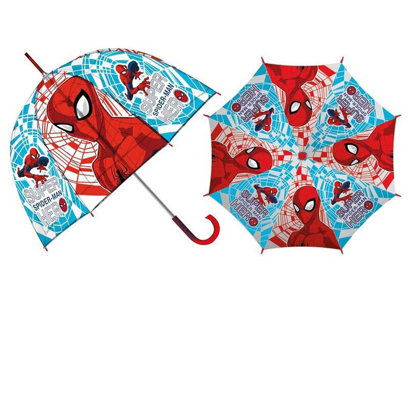 Paraguas manual burbuja transparente 48cm de Spiderman