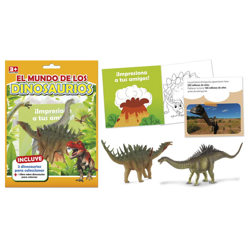 Libro cuento colorear 'el mundo de os dinosaurios' orange