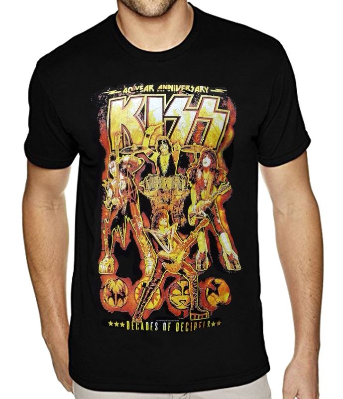 Camiseta adulto chico Kiss '40 Anniversary' de colección Rock