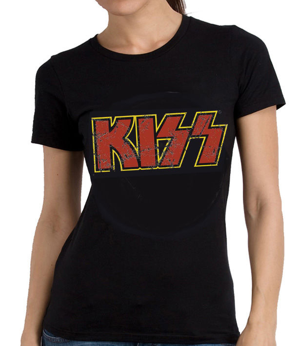 Camiseta adulto chica Kiss 'Logo' de colección Rock